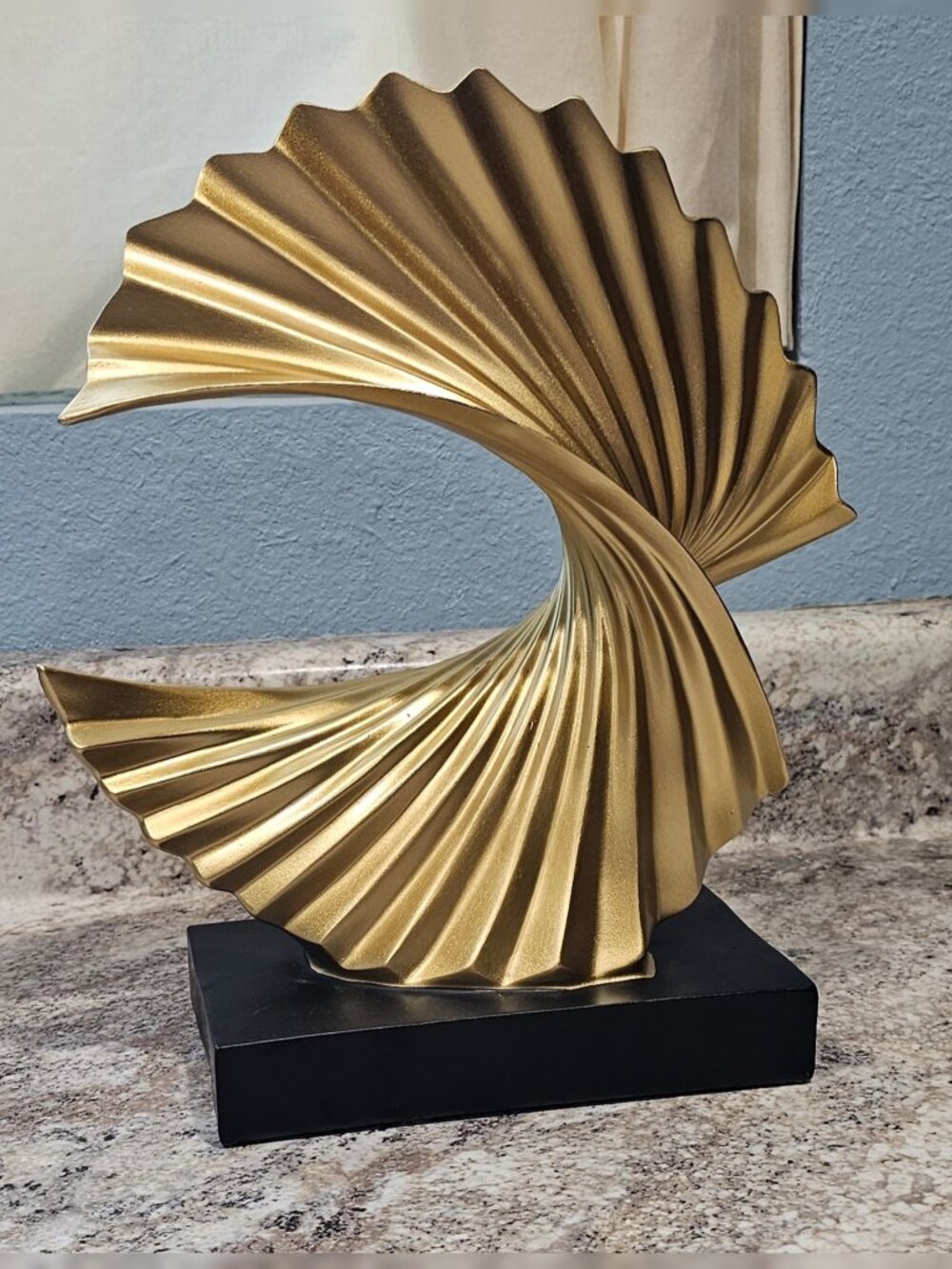 Home Decor Gold Black Fan Solid
